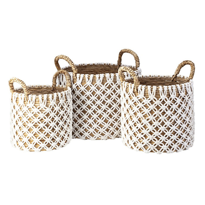 Atlas Lighting Bradley Banana Leaf Basket, Set of 3, Natural