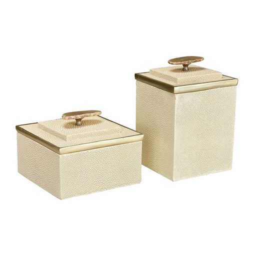 Atlas Lighting Brenner Box, Set of 2, Ivory