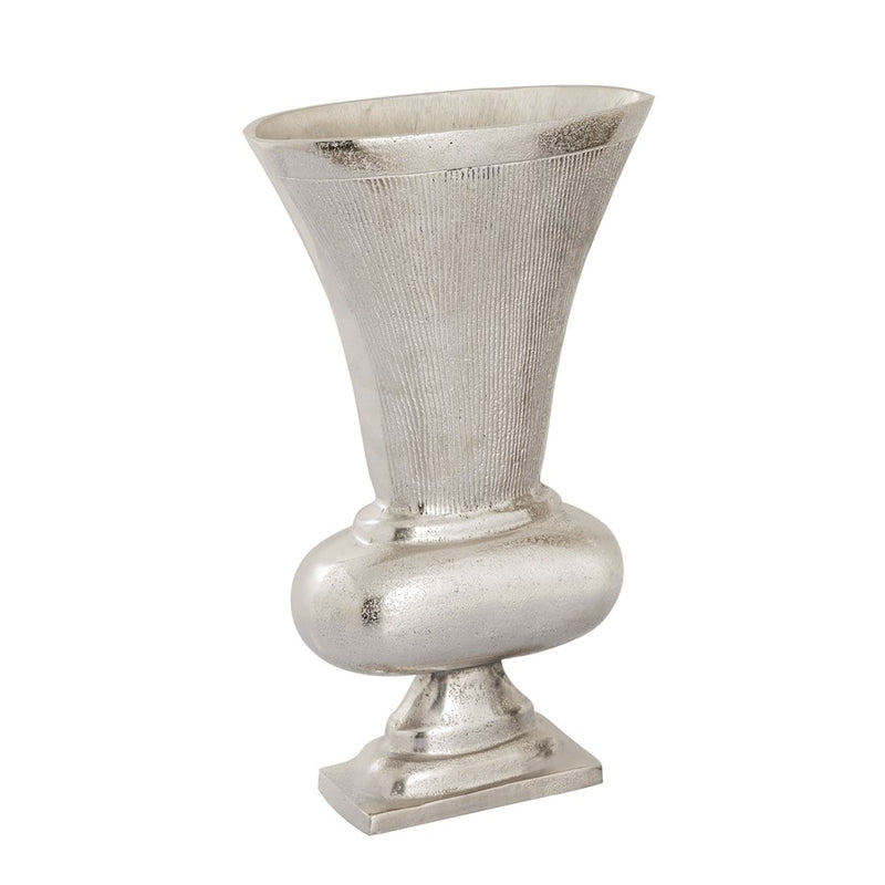 Atlas Lighting Brigitte Set of 2 Metal Vases | Traditional Nickel Finish | Tabletop & Shelf Decor | 8 x 5 x 17 in | Model AC11132-01S