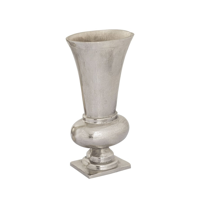 Atlas Lighting Brigitte Set of 2 Metal Vases | Traditional Nickel Finish | Tabletop & Shelf Decor | 8 x 5 x 17 in | Model AC11132-01S