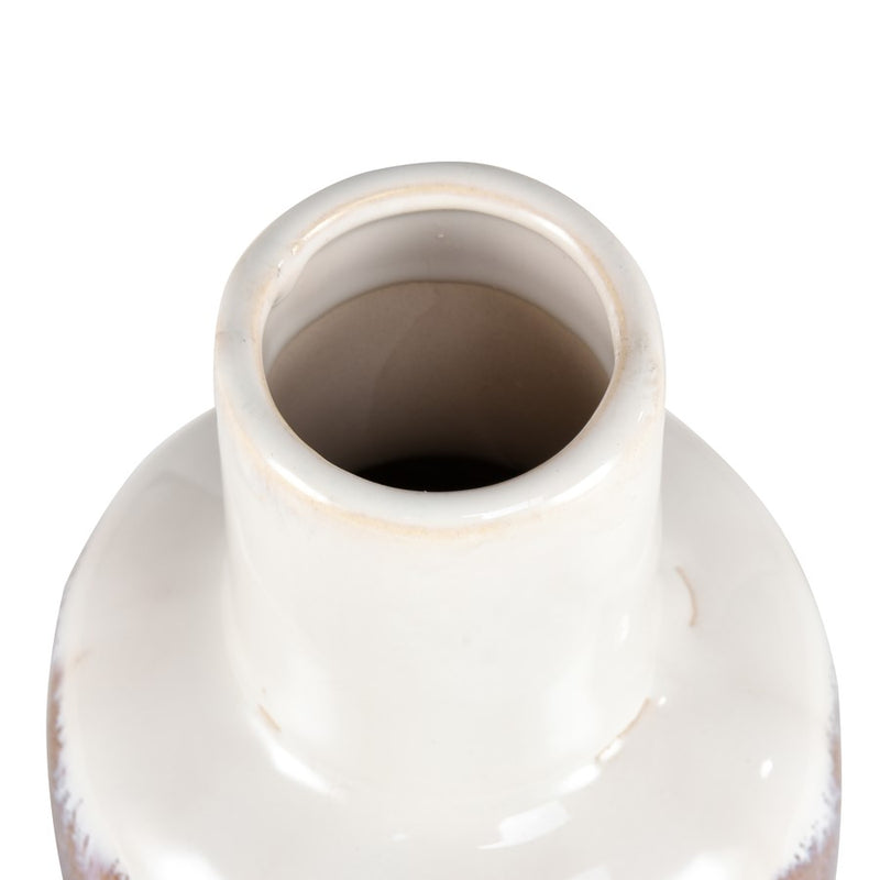 Atlas Lighting Brinson Tall Vase | Matte Brown & White Earthenware | Modern Tabletop & Shelf Decor | 5 x 5 x 15 in | Model AC11134-02