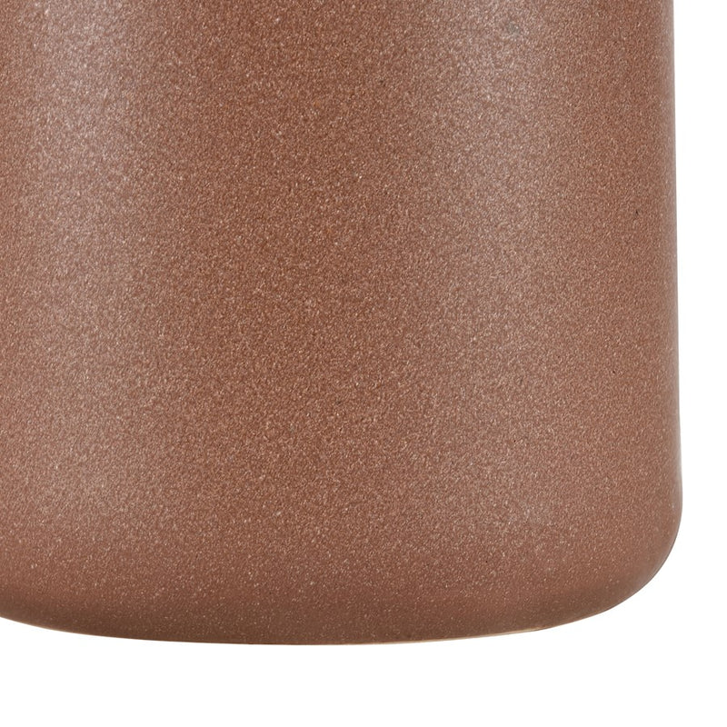 Atlas Lighting Brinson Tall Vase | Matte Brown & White Earthenware | Modern Tabletop & Shelf Decor | 5 x 5 x 15 in | Model AC11134-02