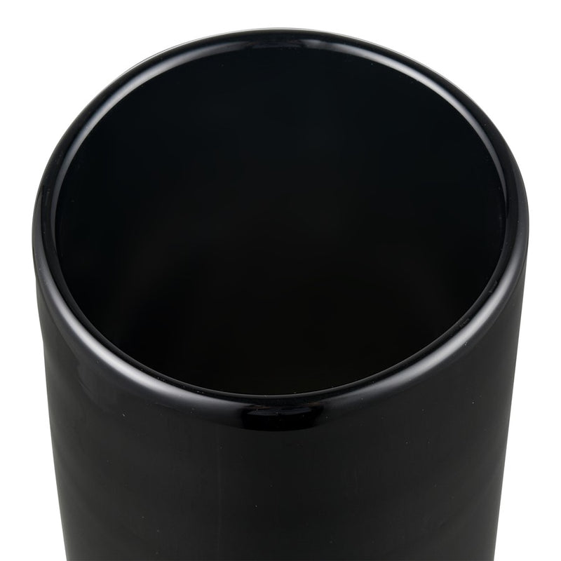 Atlas Lighting Brooke Small Vase | Black Glass with Brass Metal Base | Transitional Tabletop & Shelf Decor | 5 x 5 x 9 in | Model AC11138-01