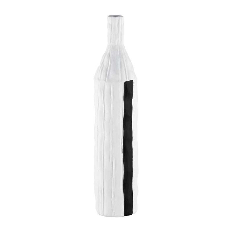 Atlas Lighting Carter Vase Striped Black/White | Earthenware Modern Sculptural Vase | Living Room & Entryway Decor | Model AC11161-01