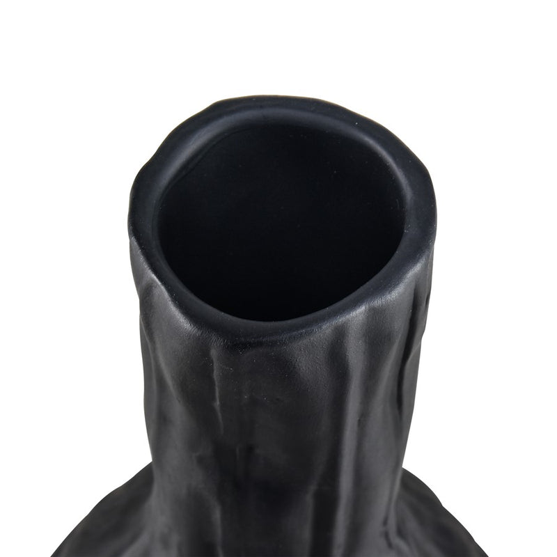 Atlas Lighting Carter Vase Black | Earthenware Modern Sculptural Vase | Living Room & Entryway Decor | 4.75 x 4.75 x 23.5 in | Model AC11161-02