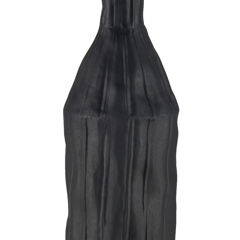 Atlas Lighting Carter Vase Black | Earthenware Modern Sculptural Vase | Living Room & Entryway Decor | 4.75 x 4.75 x 23.5 in | Model AC11161-02