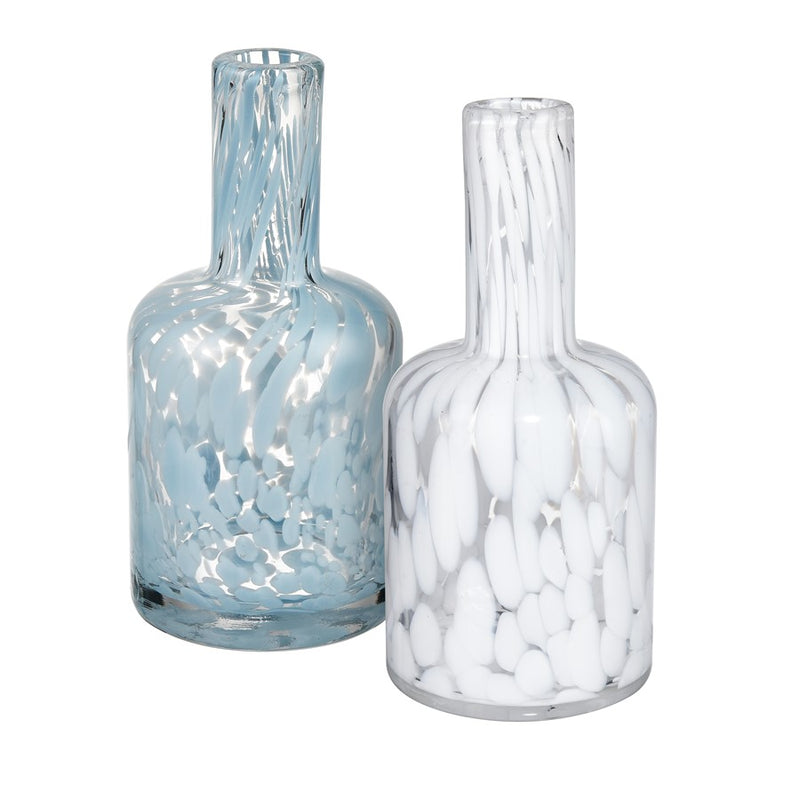 Atlas Lighting Casta 6in Blue Glass Vase | Transitional Painted Spot Finish | Entryway & Shelf Decor | 3 x 3 x 6.25 in | Model AC11163-01