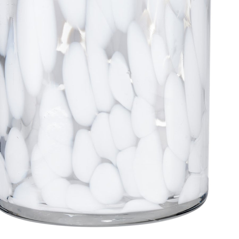 Atlas Lighting Casta 6in White Glass Vase | Transitional Painted Spot Finish | Entryway & Shelf Decor | 3 x 3 x 6.25 in | Model AC11163-02