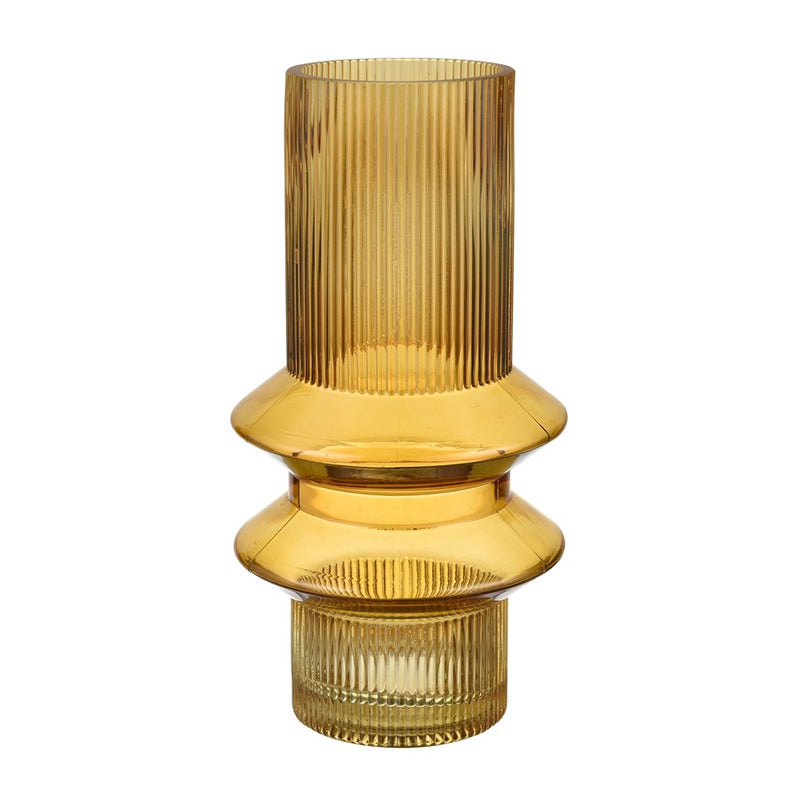 Atlas Lighting Cenon Large Vase | Yellow Glass Modern/Contemporary | Living Room & Floor Decor | 6.25 x 6.25 x 11.5 in | Model AC11167-02