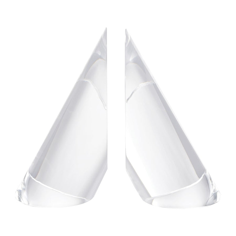 Atlas Lighting Chilling Bookends, Set of 2 | Clear Crystal | Modern Contemporary Decor for Shelves & Desks | 4 x 3 x 15 in | Model AC11175-01S
