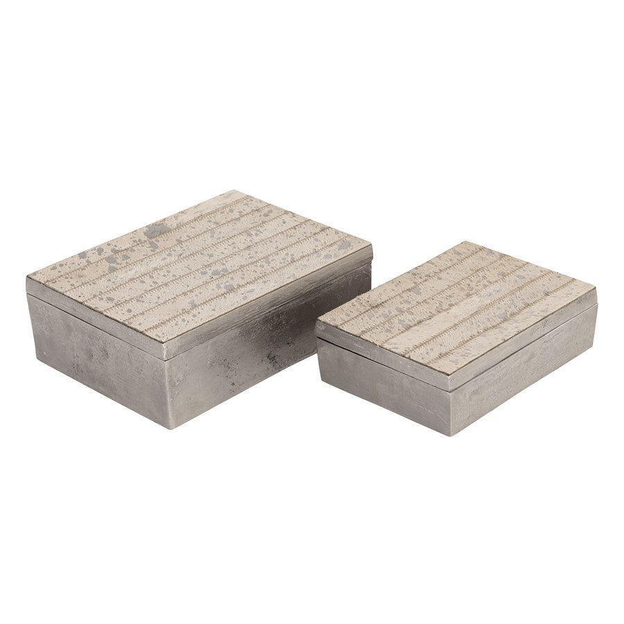 Atlas Lighting Chloe Box, Set of 2, Silver