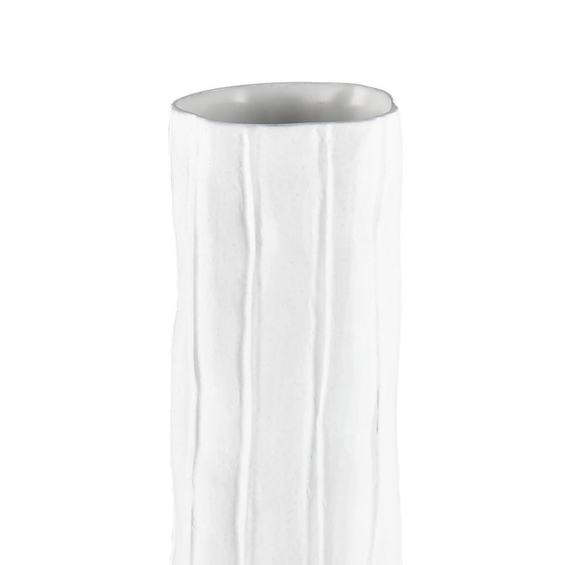 Atlas Lighting Clark Vase | Matte White Earthenware | Living Room & Entryway Decor | 3.25 x 3.25 x 11.75 in | Model AC11182-01
