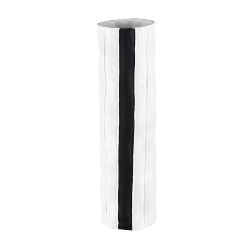 Atlas Lighting Clark Vase, Striped Black/White