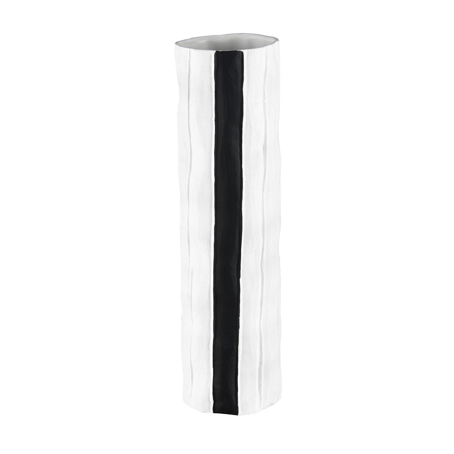 Atlas Lighting Clark Vase, Striped Black/White