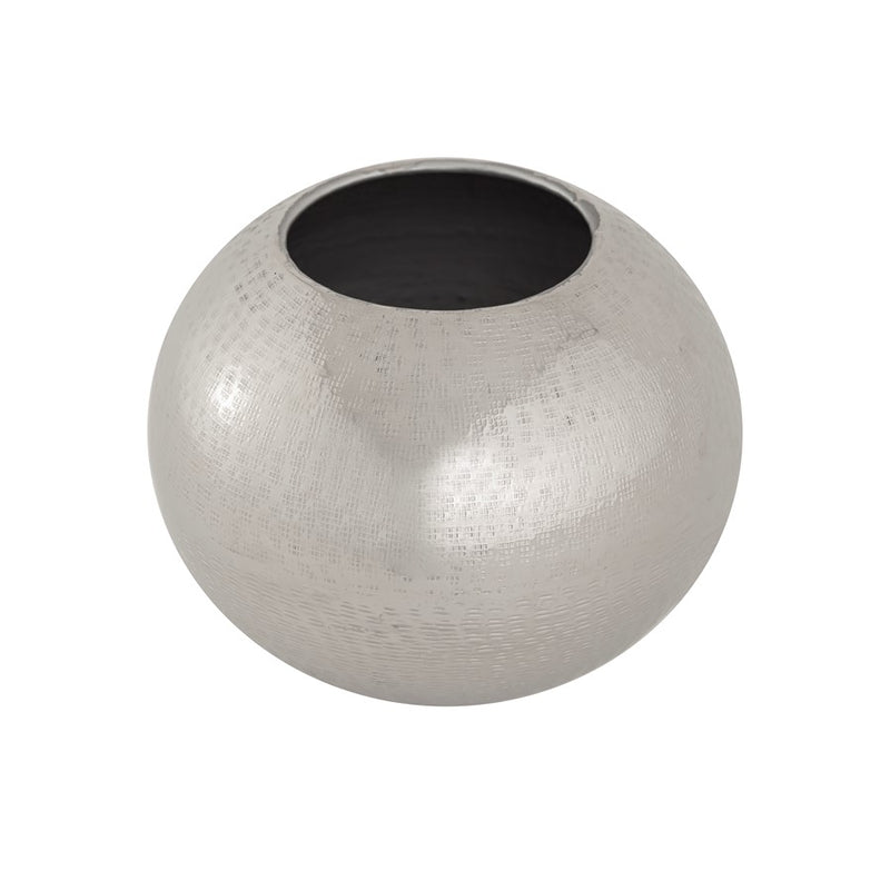 Atlas Lighting Cobia Small Vase | Transitional Satin Nickel Metal | Coffee Table & Console Decor | 8 x 8 x 7 in | Model AC11186-01