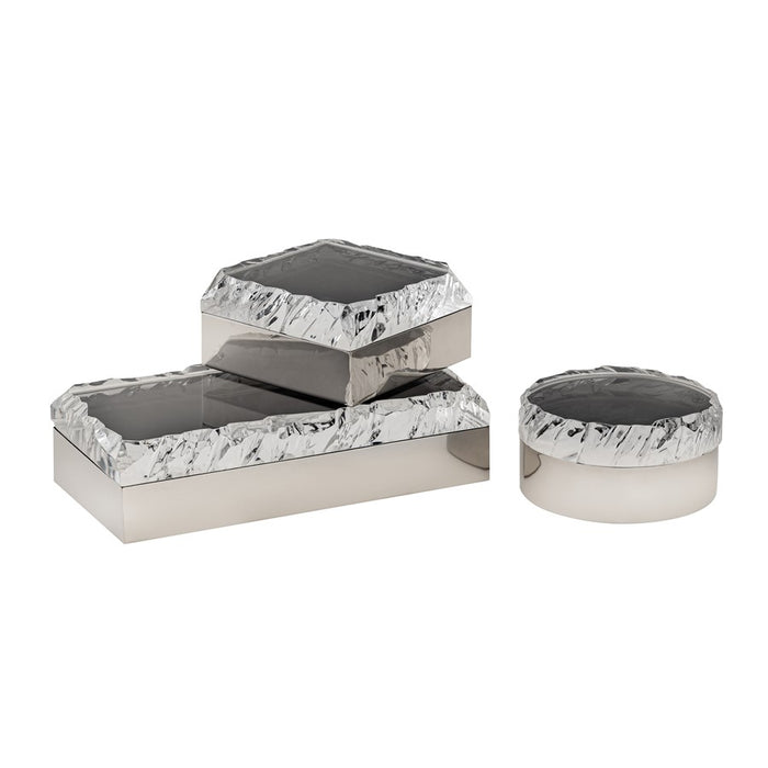 Atlas Lighting Cogar Box, Rectangular Polished Nickel
