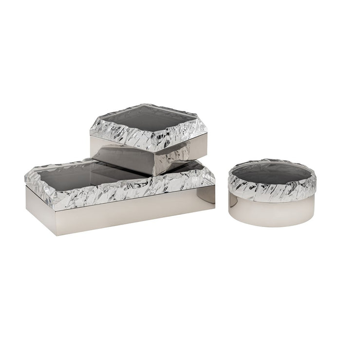 Atlas Lighting Cogar Box, Round Polished Nickel