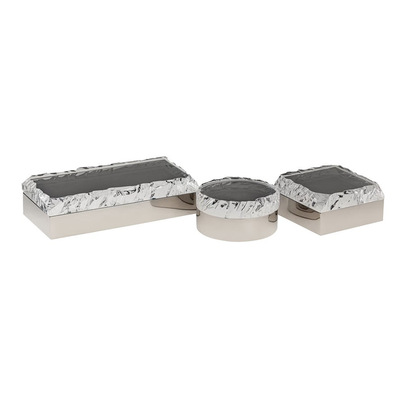 Atlas Lighting Cogar Box, Round Polished Nickel