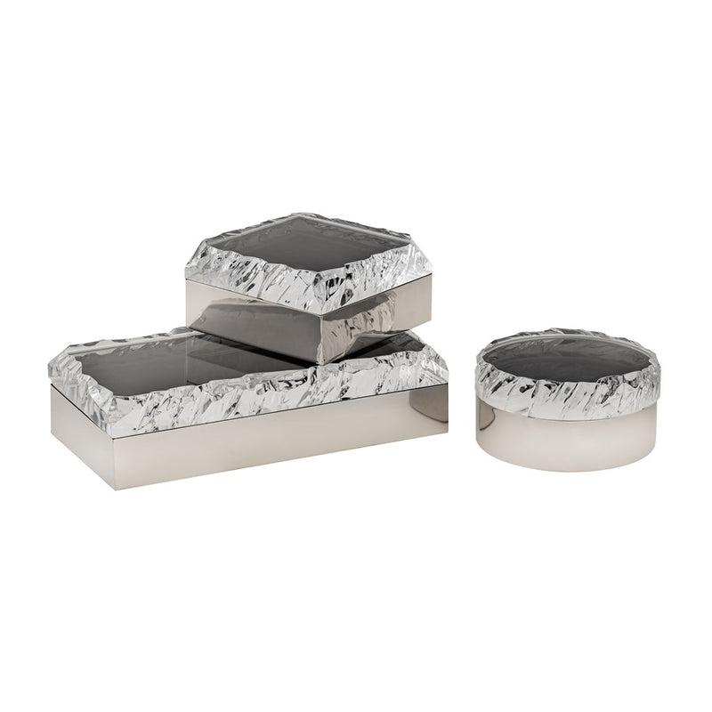 Atlas Lighting Cogar Box, Square Polished Nickel