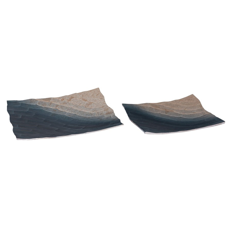 Atlas Lighting Colin Tray Set of 2 | Bronze Ombre Metal Serving Trays | Coffee Table & Kitchen Counter Organizer | 15 x 15 x 2 in | Model AC11192-01S