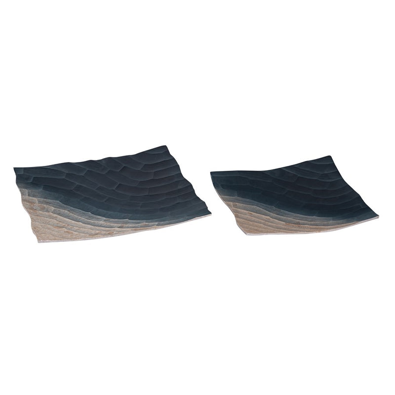 Atlas Lighting Colin Tray Set of 2 | Bronze Ombre Metal Serving Trays | Coffee Table & Kitchen Counter Organizer | 15 x 15 x 2 in | Model AC11192-01S