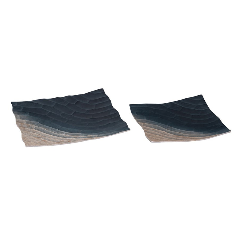 Atlas Lighting Colin Tray Set of 2 | Bronze Ombre Metal Serving Trays | Coffee Table & Kitchen Counter Organizer | 15 x 15 x 2 in | Model AC11192-01S