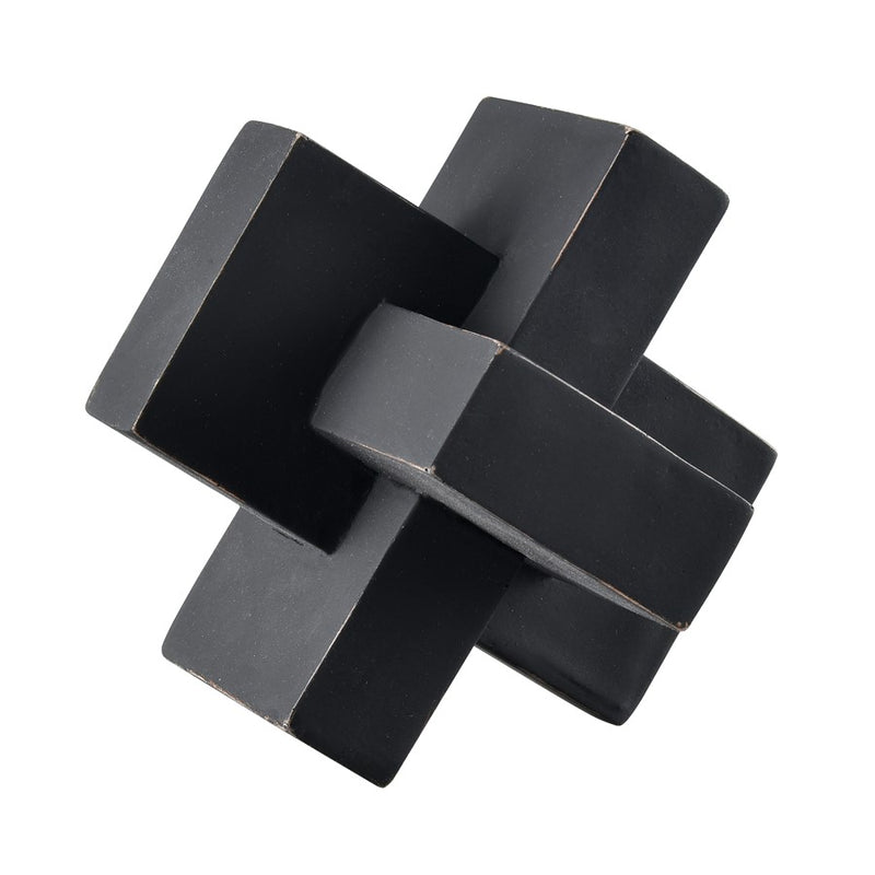 Atlas Lighting Colton Object | Black Composite Angular Sculpture | Bookshelf & Display Shelf Decor | 5 x 5 x 5 in | Model AC11194-01