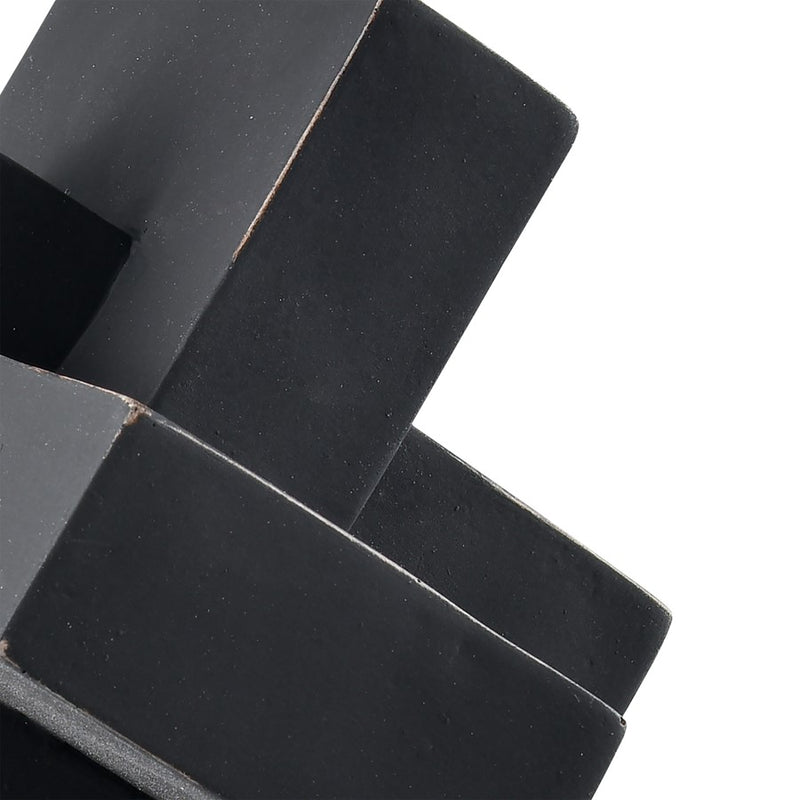 Atlas Lighting Colton Object | Black Composite Angular Sculpture | Bookshelf & Display Shelf Decor | 5 x 5 x 5 in | Model AC11194-01