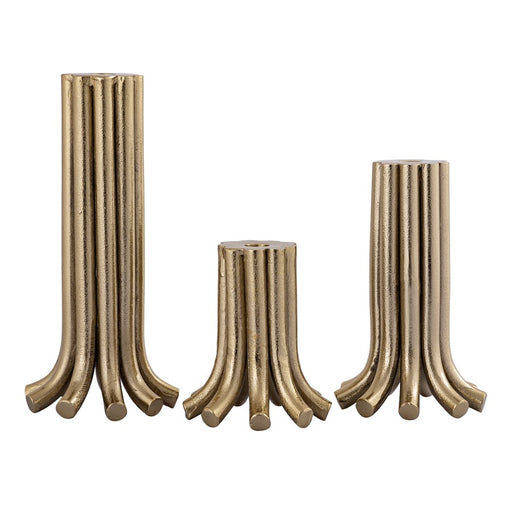 Atlas Lighting Contour Candleholder, Set of 3, Aged Brass
