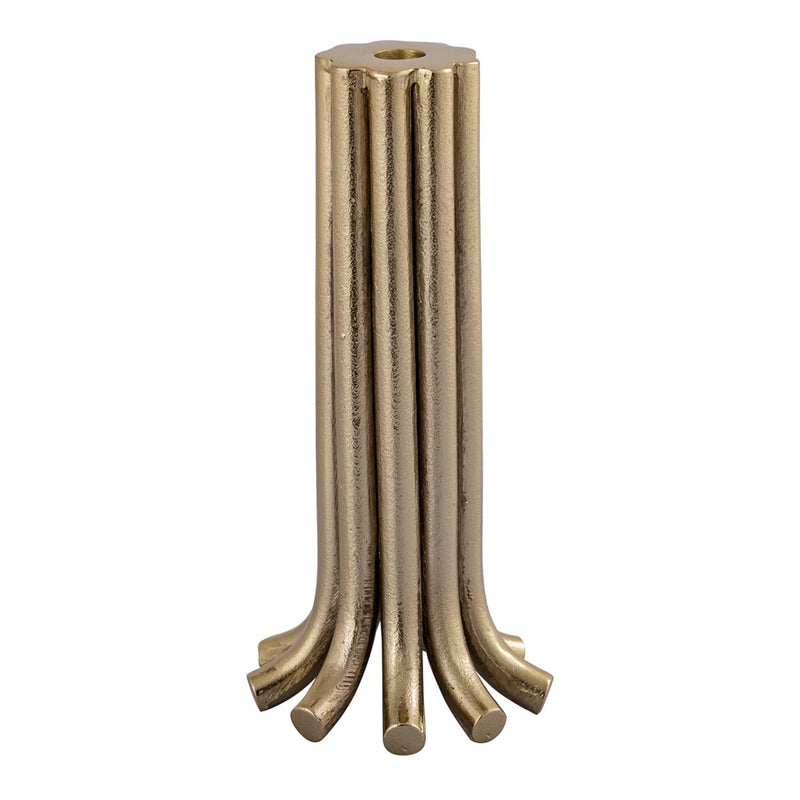 Atlas Lighting Contour Candleholder Set of 3 | Aged Brass Metal | Modern Mantel & Dining Table Decor | 5.5 x 5.5 x 12.25 in | Model AC11198-01S