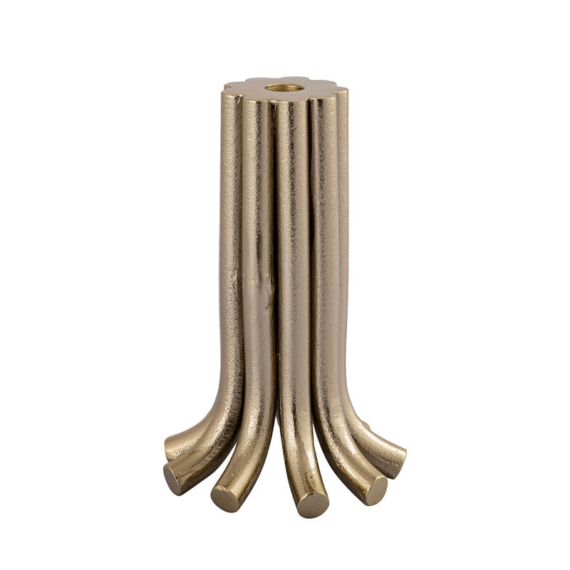 Atlas Lighting Contour Candleholder Set of 3 | Aged Brass Metal | Modern Mantel & Dining Table Decor | 5.5 x 5.5 x 12.25 in | Model AC11198-01S