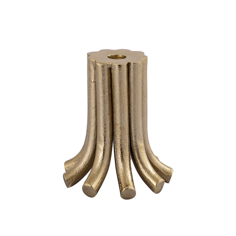 Atlas Lighting Contour Candleholder Set of 3 | Aged Brass Metal | Modern Mantel & Dining Table Decor | 5.5 x 5.5 x 12.25 in | Model AC11198-01S