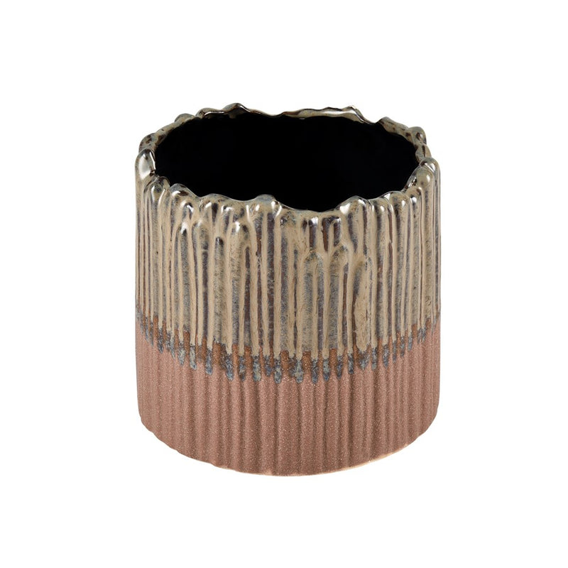 Atlas Lighting Cooper Candleholder | Champagne Gold Earthenware | Transitional Tabletop Decor | 6 x 6 x 5.25 in | Model AC11199-01