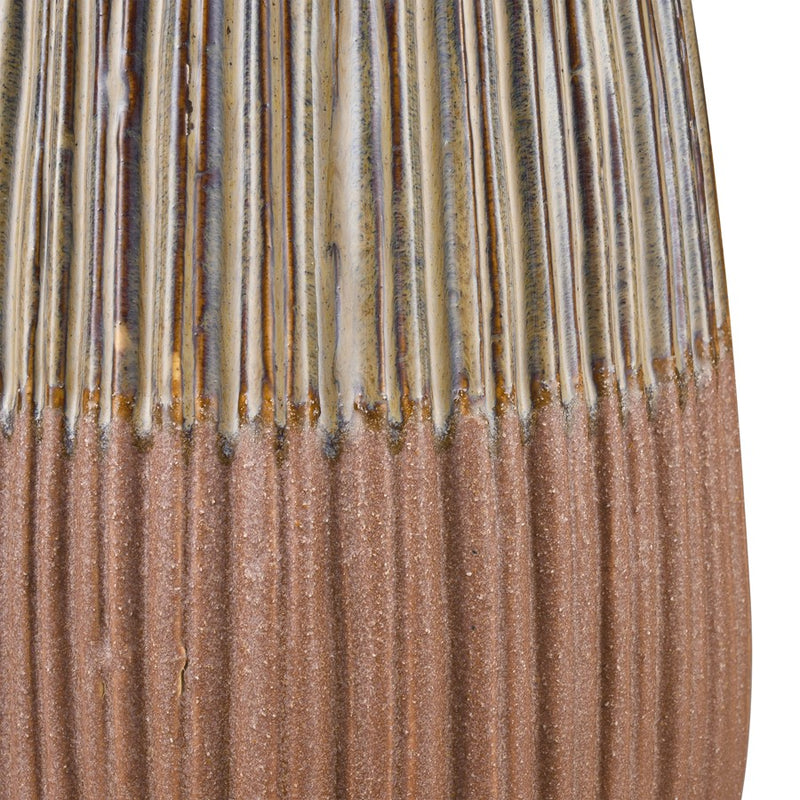 Atlas Lighting Cooper Large Vase | Transitional Champagne Gold Earthenware | Living Room & Entryway Decor | 6.5 x 6.5 x 13.5 in | Model AC11200-02