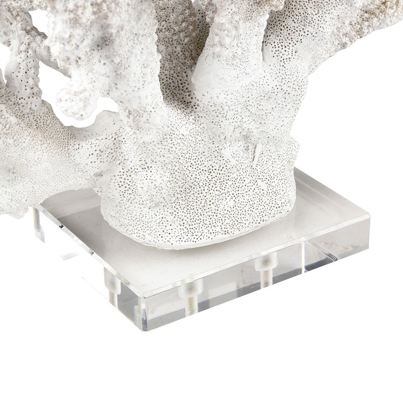 Atlas Lighting Coral Set of 2 White Resin Sculptures | Modern Organic Decor | Shelf & Tabletop Accent | 11.75 x 5 x 8.25 in | Model AC11203-01S
