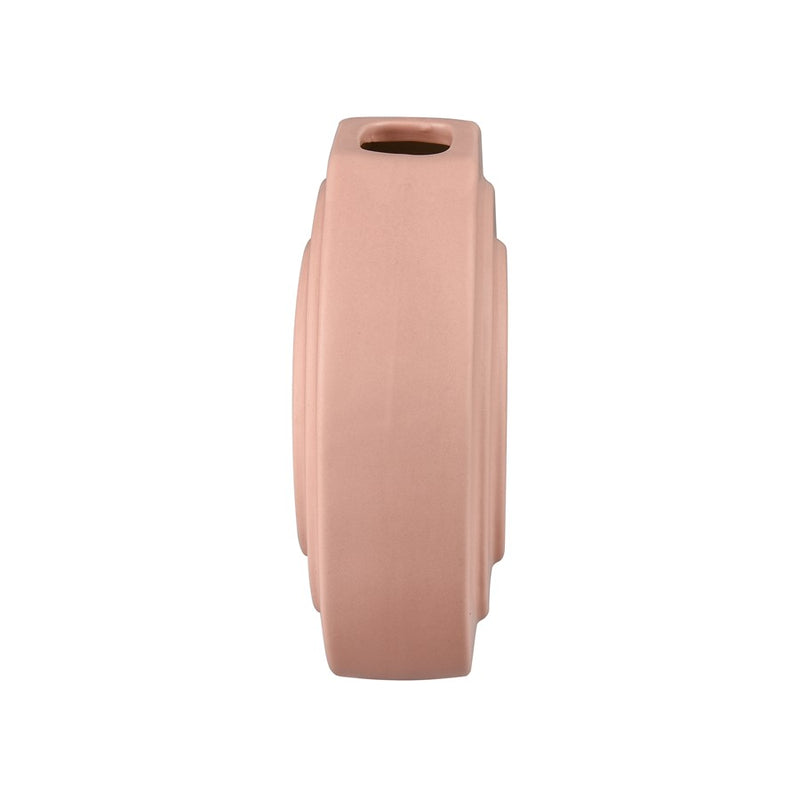 Atlas Lighting Corin Small Vase | Pink Earthenware Modern Sculptural Decor | Living Room & Shelf Accent | 5in W x 2in D x 5.75in H | Model AC11206-01