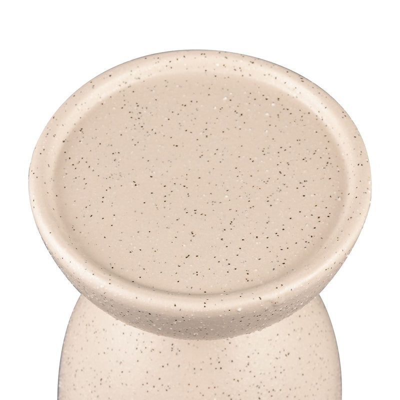Atlas Lighting Corre Small Candleholder | Cream Earthenware Modern Pedestal | Dining Table & Shelf Accent | Model AC11209-01