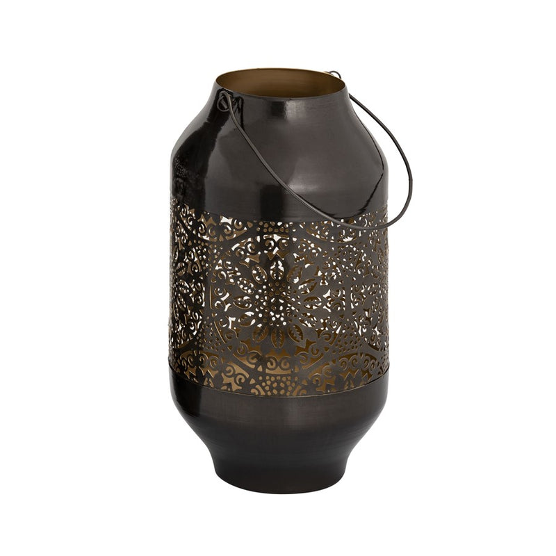 Atlas Lighting Culler Lantern Set of 2 | Traditional Gloss Black Metal | Patio & Entryway Decor | 8 x 8 x 16.5 in | Model AC11216-01S