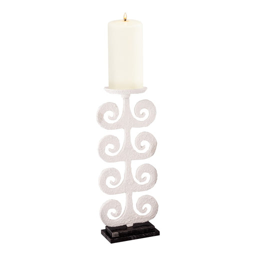 Atlas Lighting Curled Fern Candleholder, White