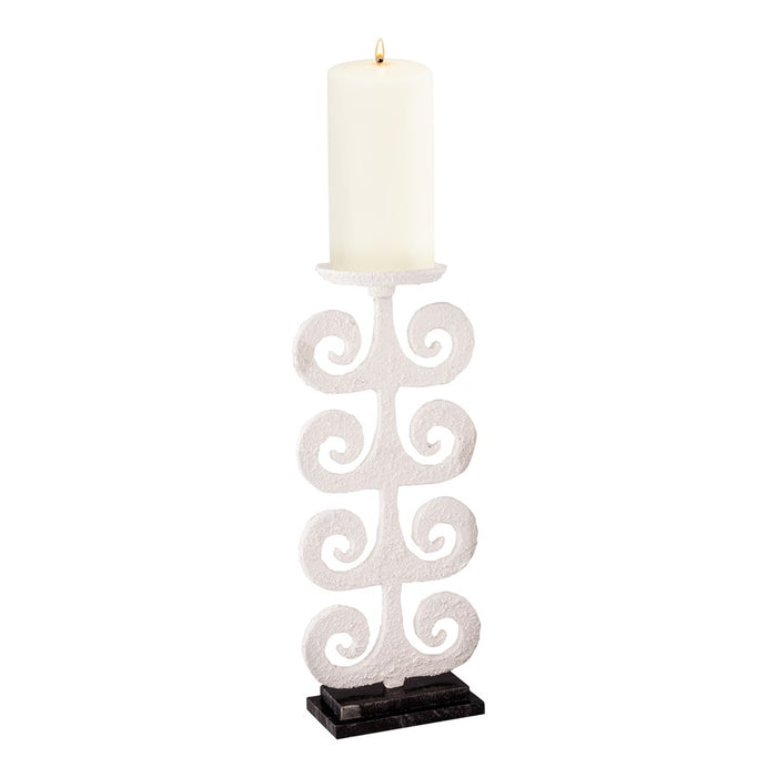 Atlas Lighting Curled Fern Candleholder, White
