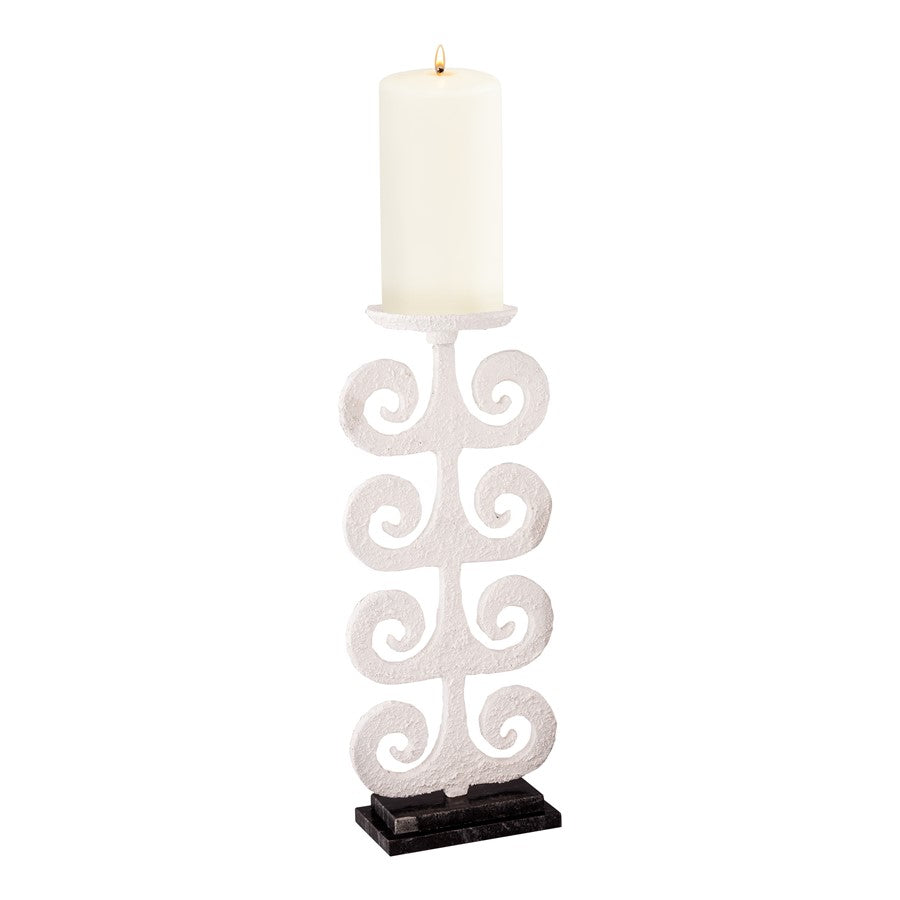 Atlas Lighting Curled Fern Candleholder, White