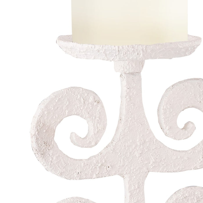Atlas Lighting Curled Fern Candleholder, White