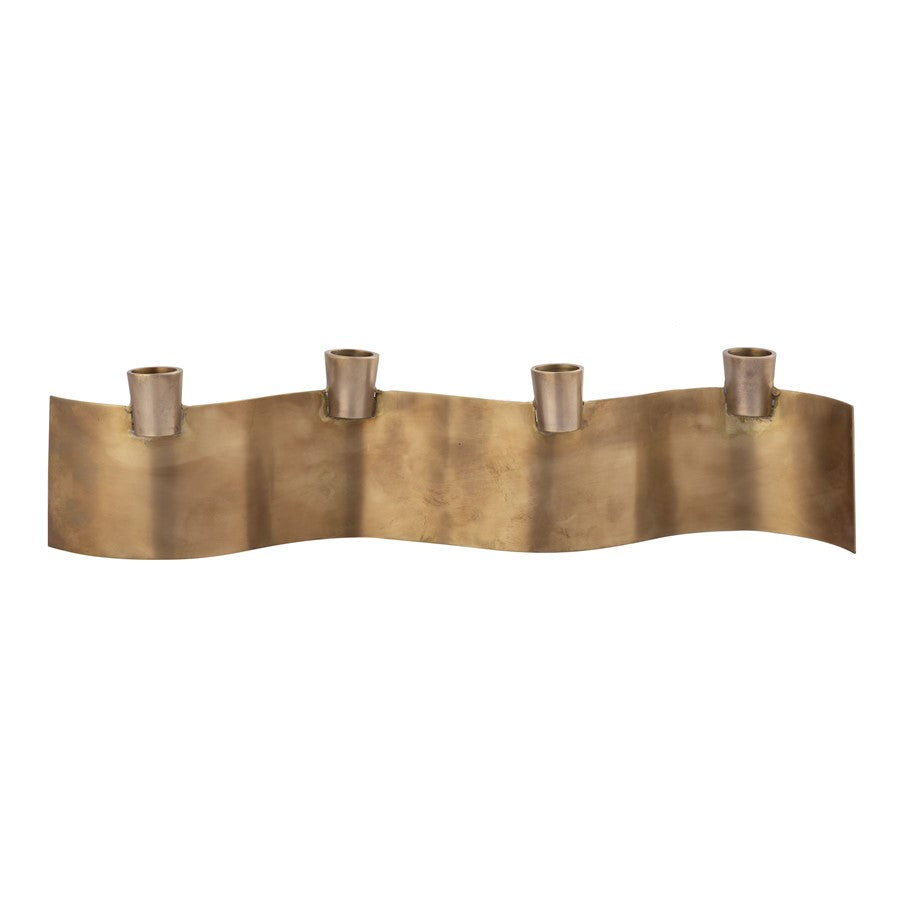 Atlas Lighting Curve Multi Candleholder, Aged Brass