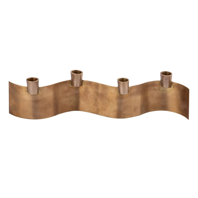 Atlas Lighting Curve Multi Candleholder, Aged Brass