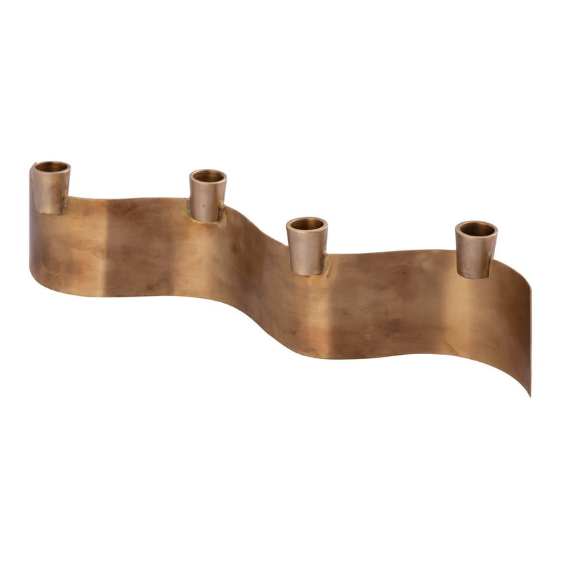Atlas Lighting Curve Multi Candleholder, Aged Brass