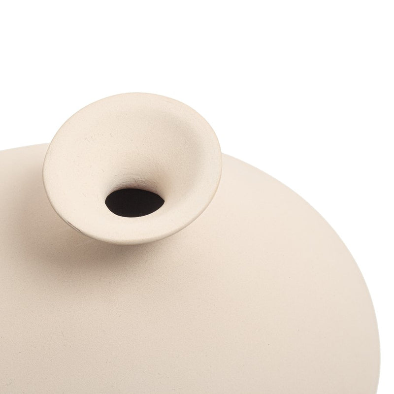 Atlas Lighting Cy Medium Vase | Cream Earthenware Ceramic | Tabletop, Console & Shelf Decor | 12 x 7 x 8 in | Model AC11222-01