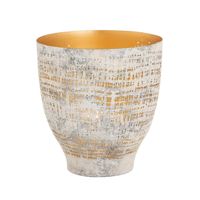 Atlas Lighting Delmont Large Candleholder, Whitewash
