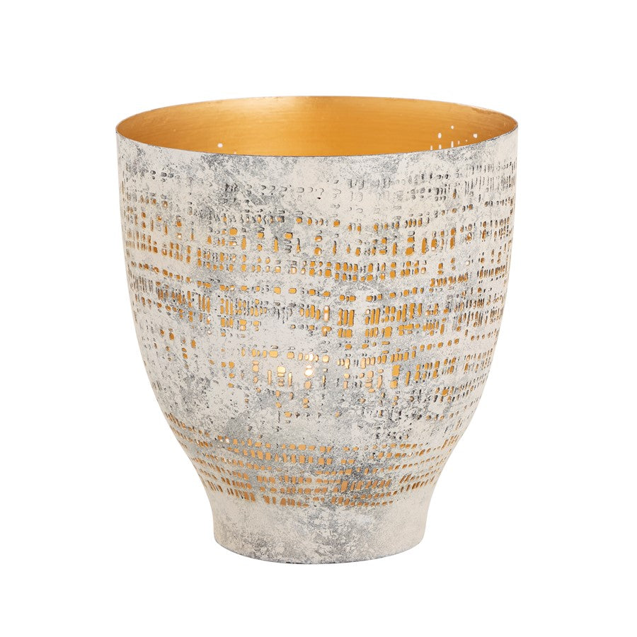Atlas Lighting Delmont Large Candleholder, Whitewash