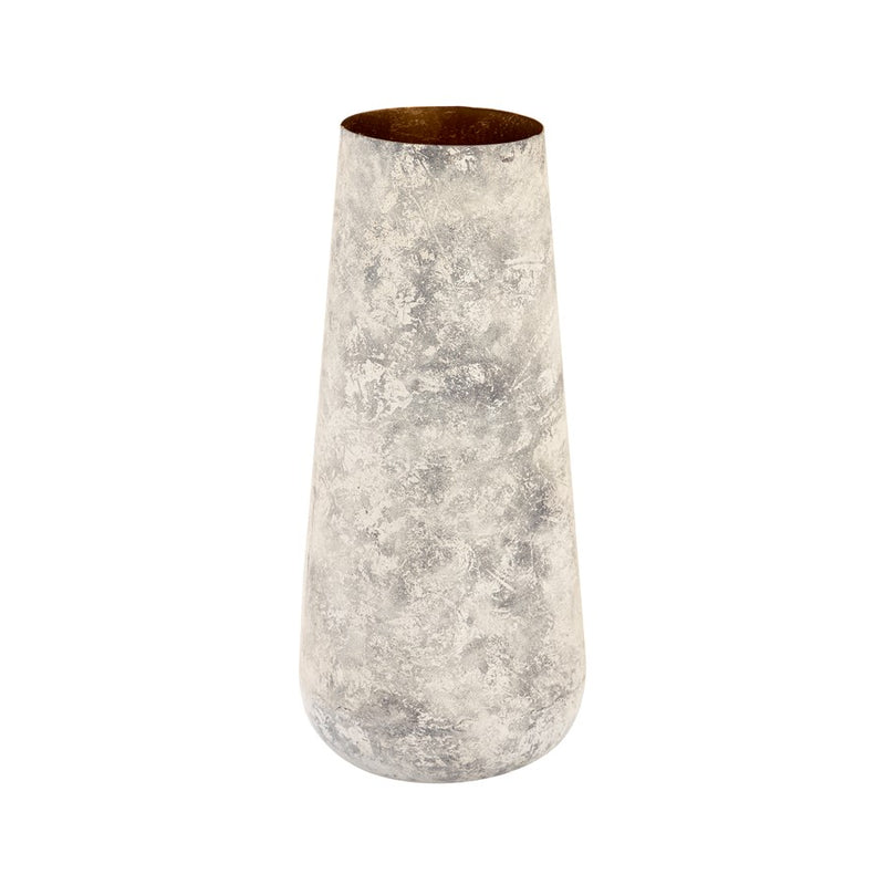 Atlas Lighting Delmont Vase | Whitewash Textured Iron | Tabletop & Shelf Decor | 6 x 6 x 13.25 in | Model AC11241-01