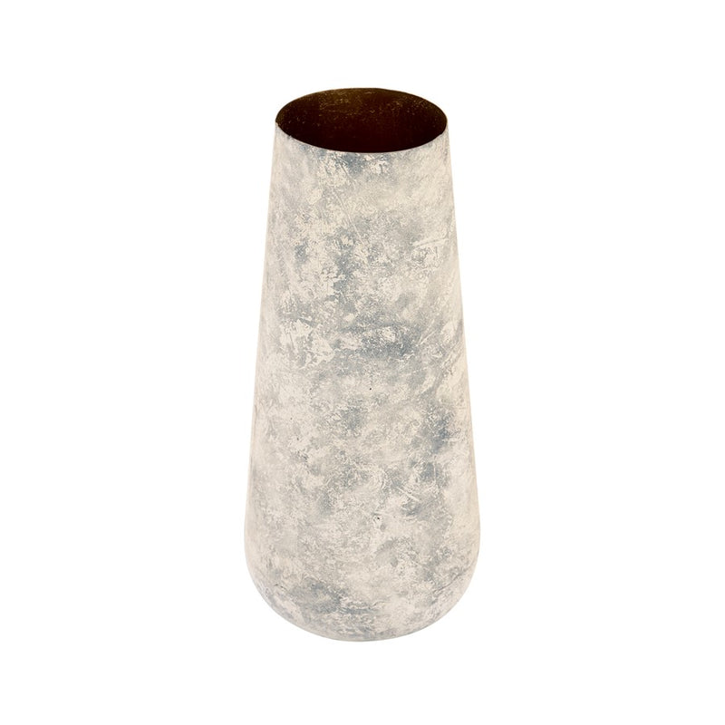 Atlas Lighting Delmont Vase | Whitewash Textured Iron | Tabletop & Shelf Decor | 6 x 6 x 13.25 in | Model AC11241-01